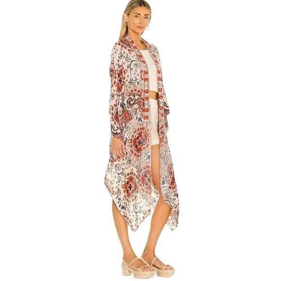 NWT Free People | Little Wing Paisley Kimono in Natural Size: One Size Fits Most - Picture 2 of 12